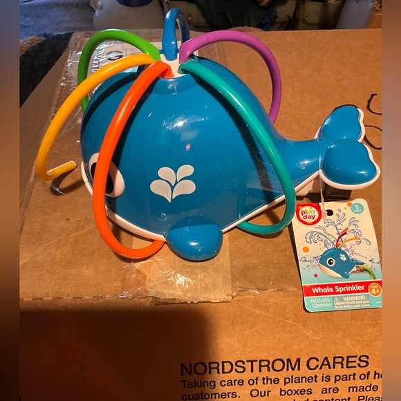 Colorful Whale Sprinkler Play Day Wacky Whale Water Rotating Tubes Sprinkler Toy - Picture 2 of 16